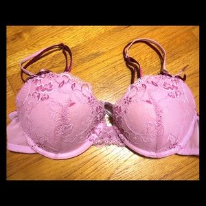 Cute pink flowered underwire bra